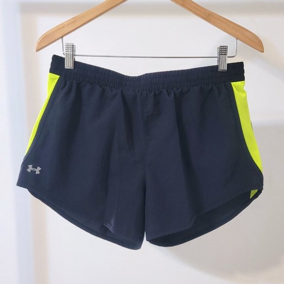 Under Armour Women's Speed Stride Shorts Black/Yellow M - Picture 1 of 5